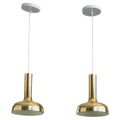 Designer svedese, lampade a sospensione, ottone, Svezia, anni ’70