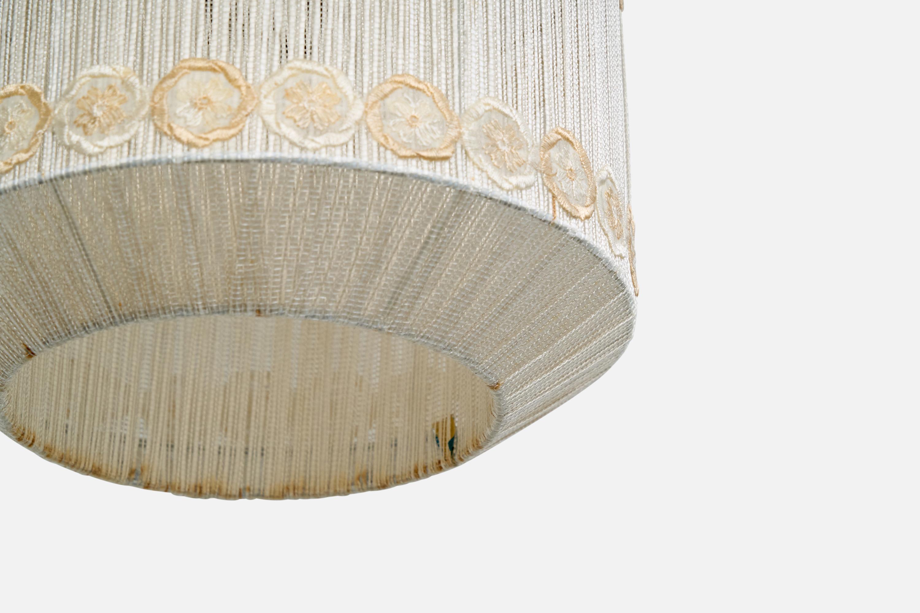 Designer svedese, lampade a sospensione, teak, tessuto, Svezia, anni '60 in vendita 4