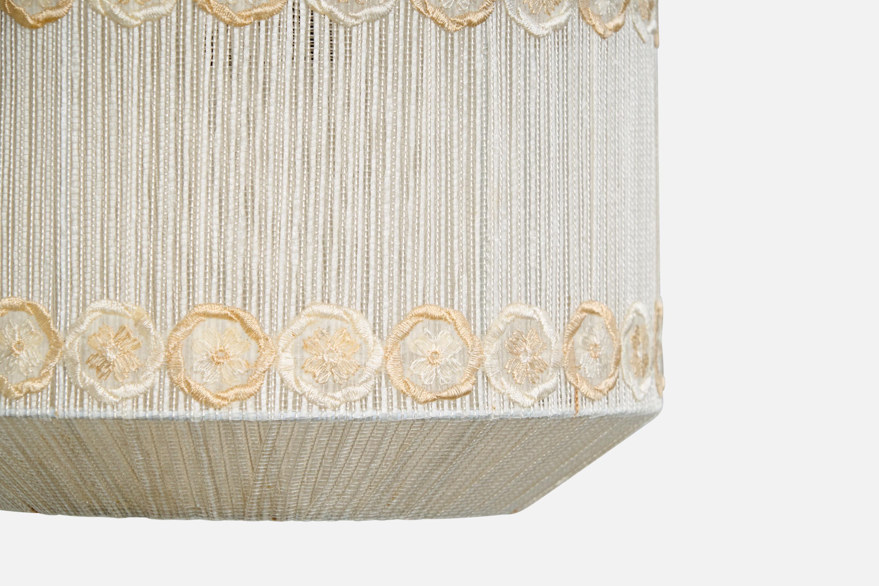 Designer svedese, lampade a sospensione, teak, tessuto, Svezia, anni '60 in vendita 5