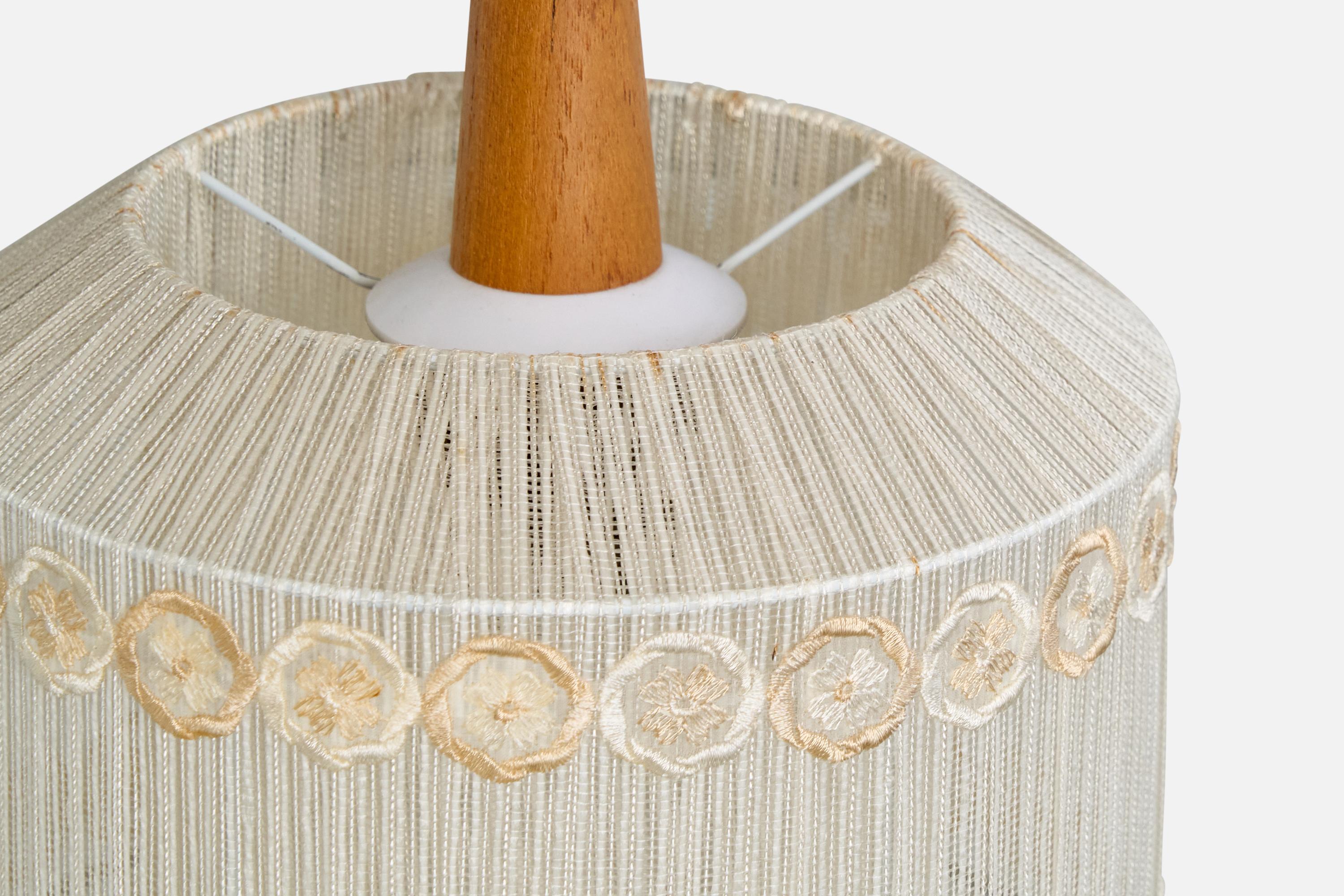 Designer svedese, lampade a sospensione, teak, tessuto, Svezia, anni '60 in vendita 6