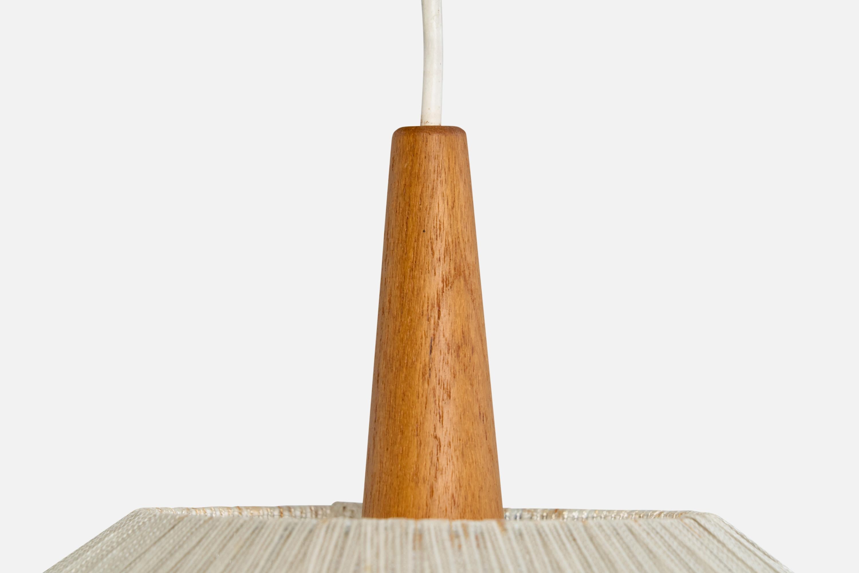 Svedese Designer svedese, lampade a sospensione, teak, tessuto, Svezia, anni '60 in vendita