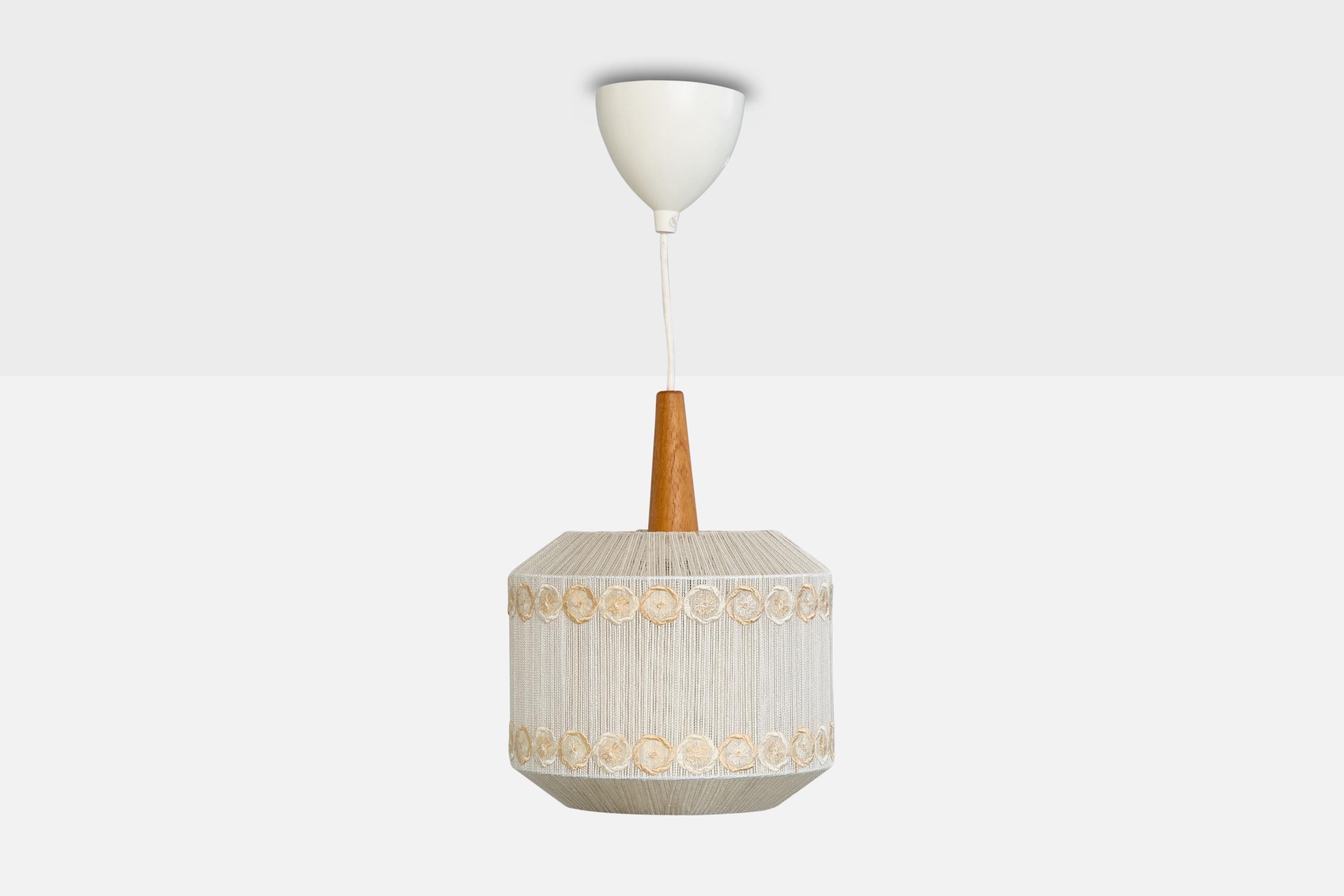 Designer svedese, lampade a sospensione, teak, tessuto, Svezia, anni '60 in vendita 1