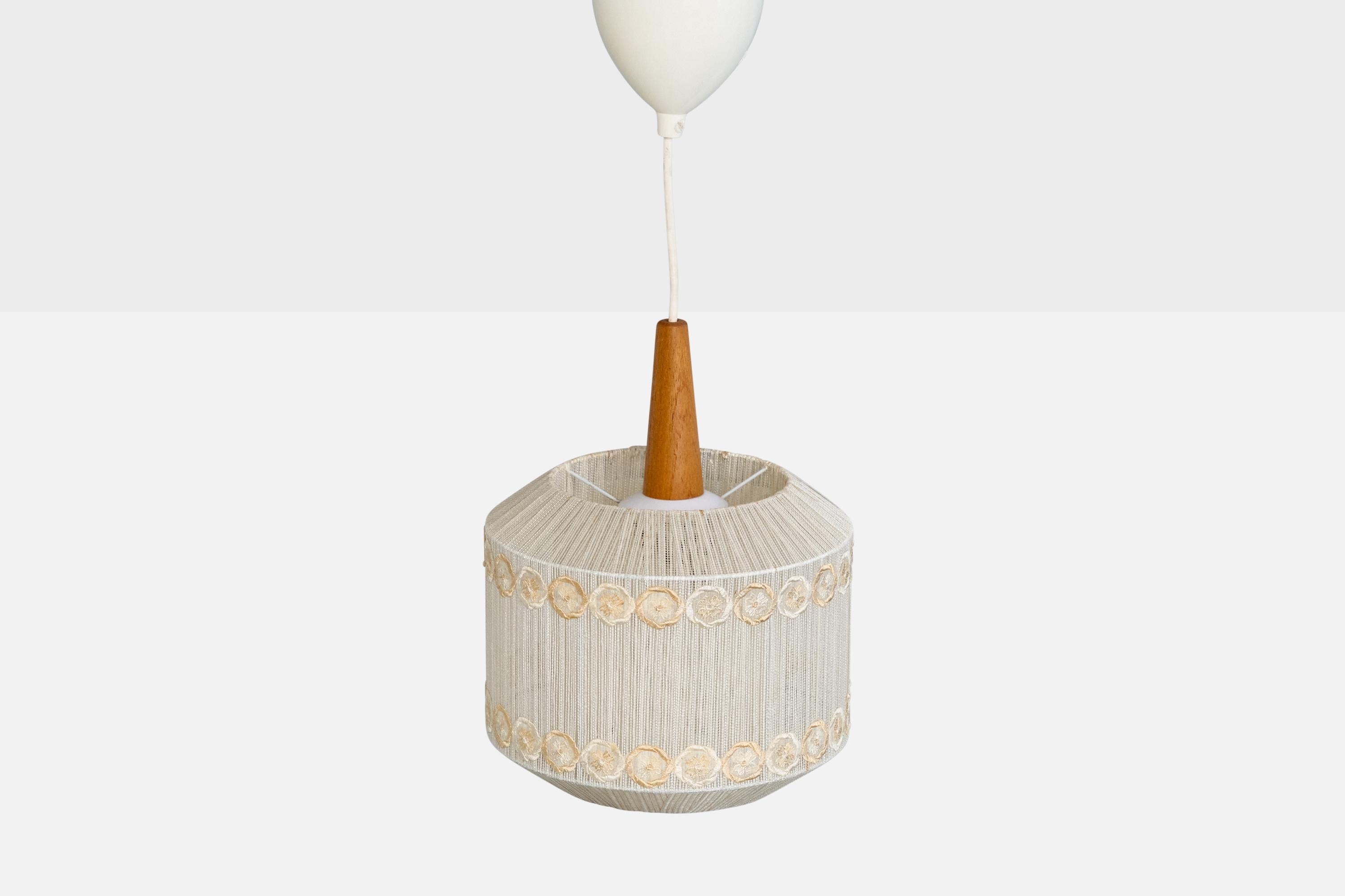Designer svedese, lampade a sospensione, teak, tessuto, Svezia, anni '60 in vendita 2