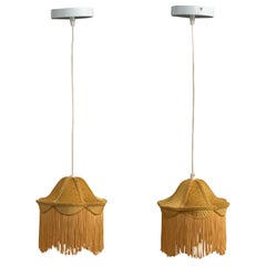 Swedish Designer, Pendant Lights, Velvet, Fabric, Sweden, 1960s
