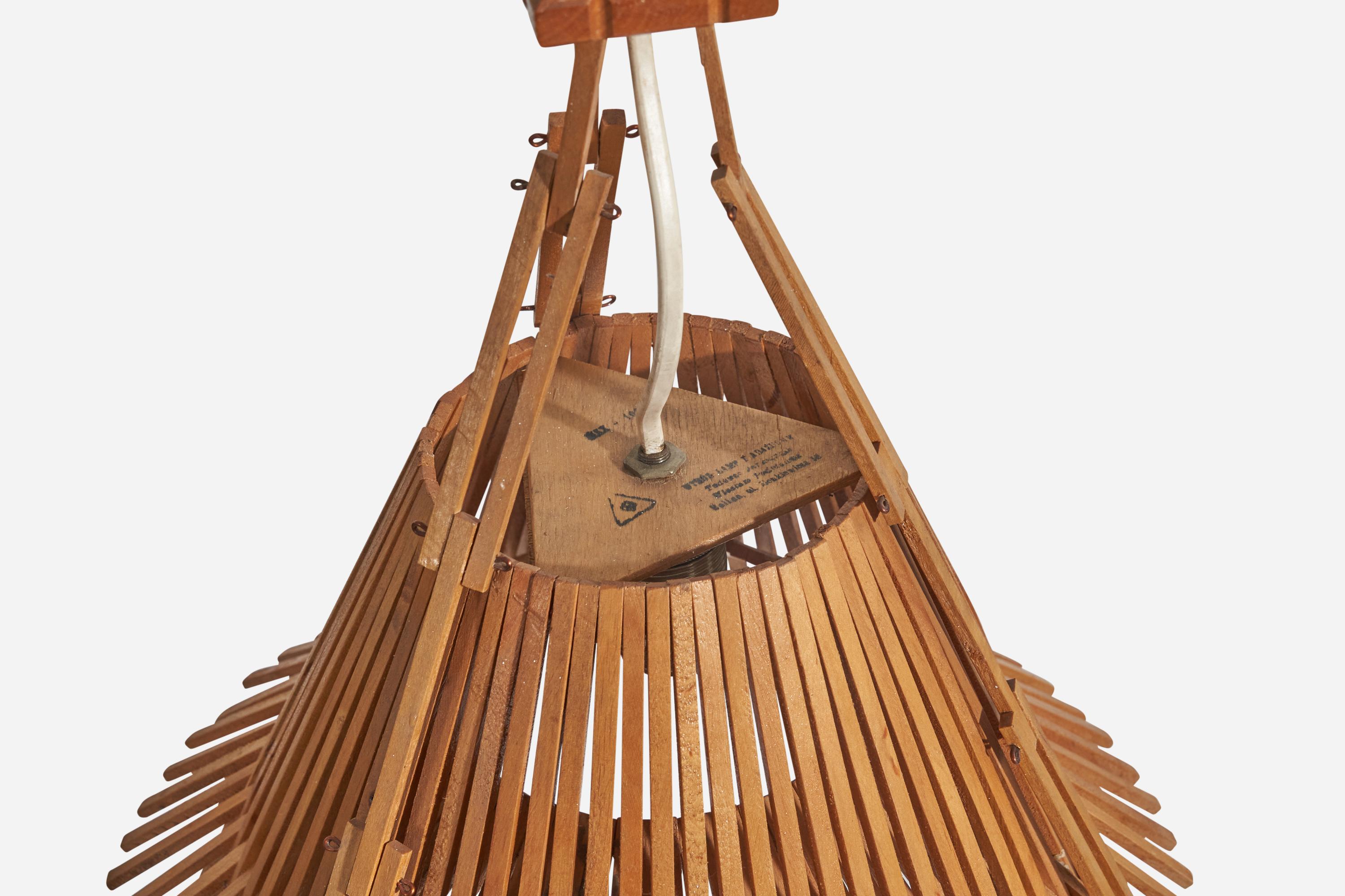 Diseñador sueco, Colgante, Roble, Cobre, Suecia, años 70 Sueco