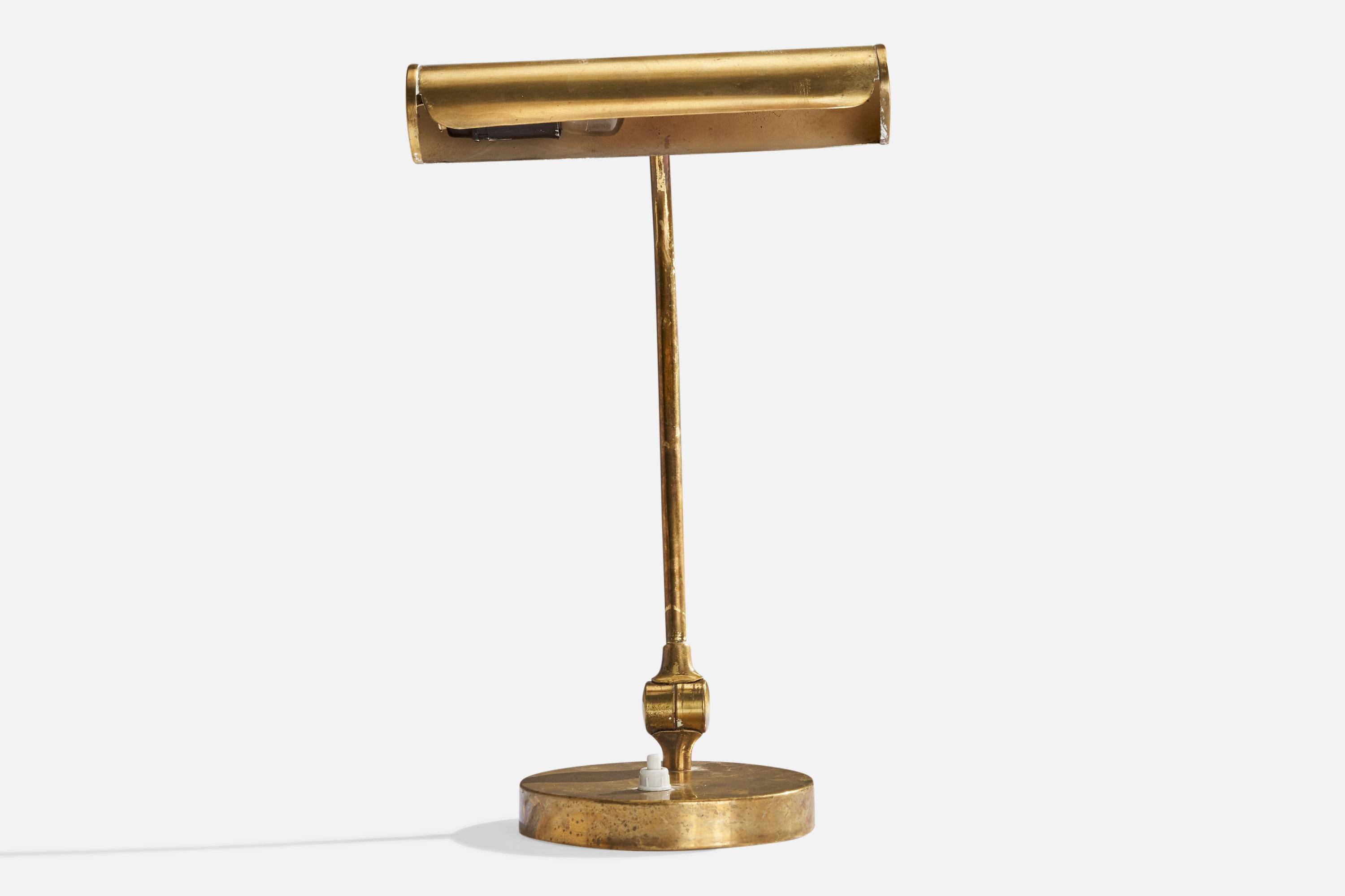 Swedish Designer, Piano Lamp, Brass, Sweden, 1940s For Sale 2