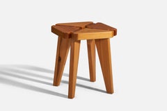 Swedish Designer, Stool, Pine, Sweden, 1970s