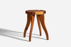 Schwedischer Designer, Hocker, Kiefernholz, Schweden, 1970er Jahre