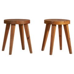 Swedish Designer, Stools, Pine, Sweden, 1950s