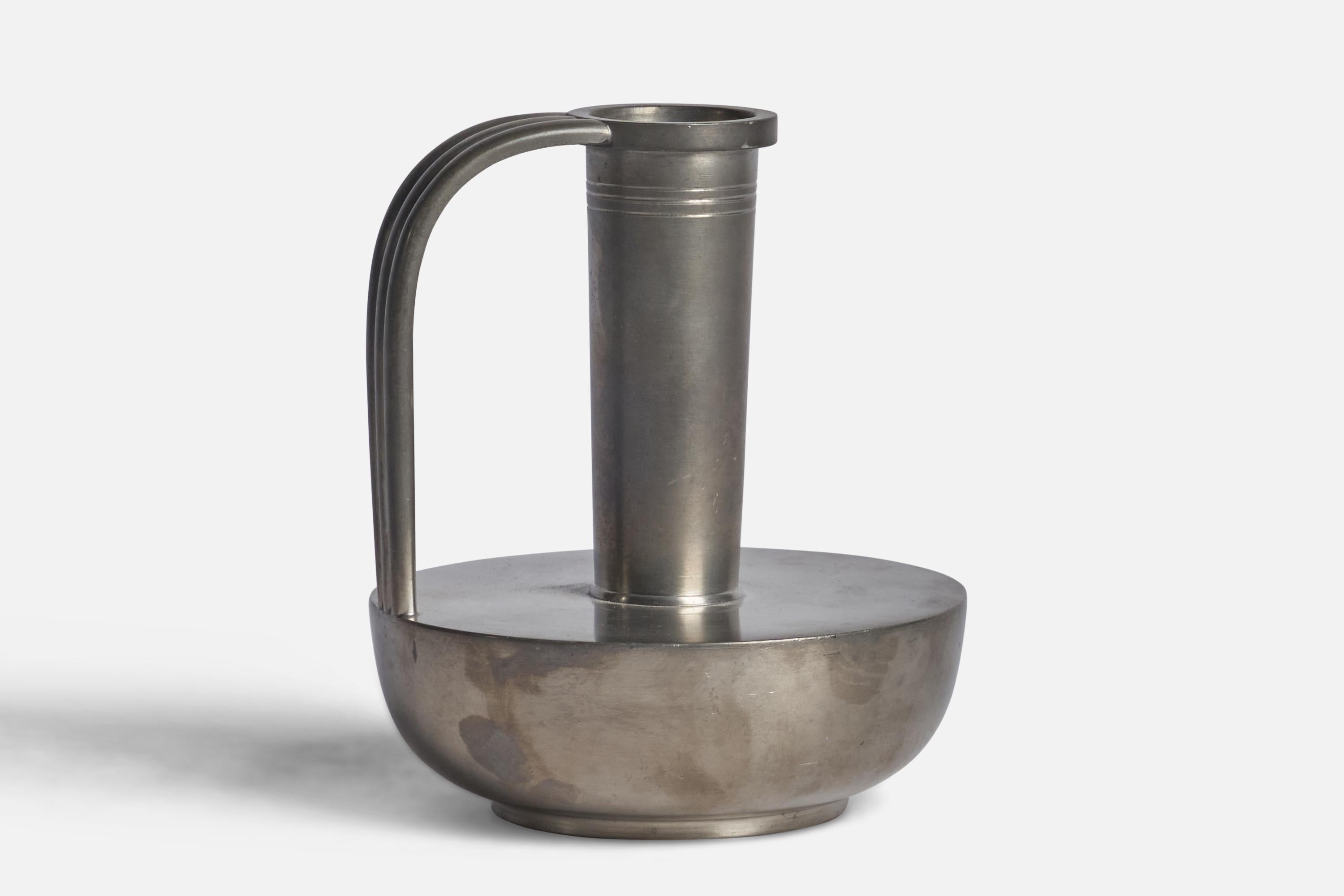 A pewter pitcher designed and produced in Sweden, 1930s.
