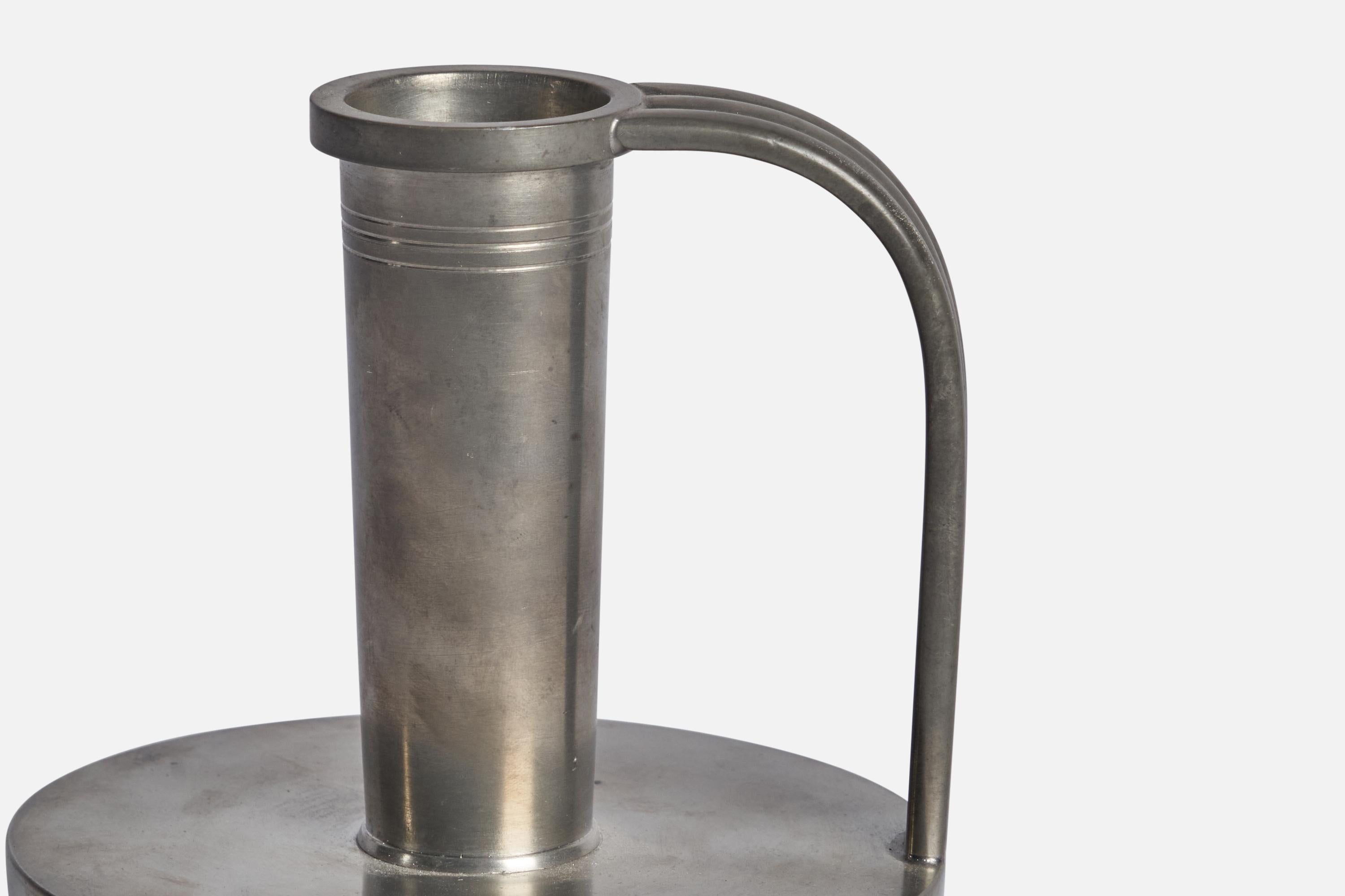 Swedish Designer, Pitcher, Pewter, Sweden, 1930s In Good Condition For Sale In High Point, NC