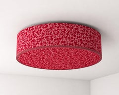 Schwedische Designer-Deckenleuchte aus rotem Samt mit gemustertem Stoff, 45 cm