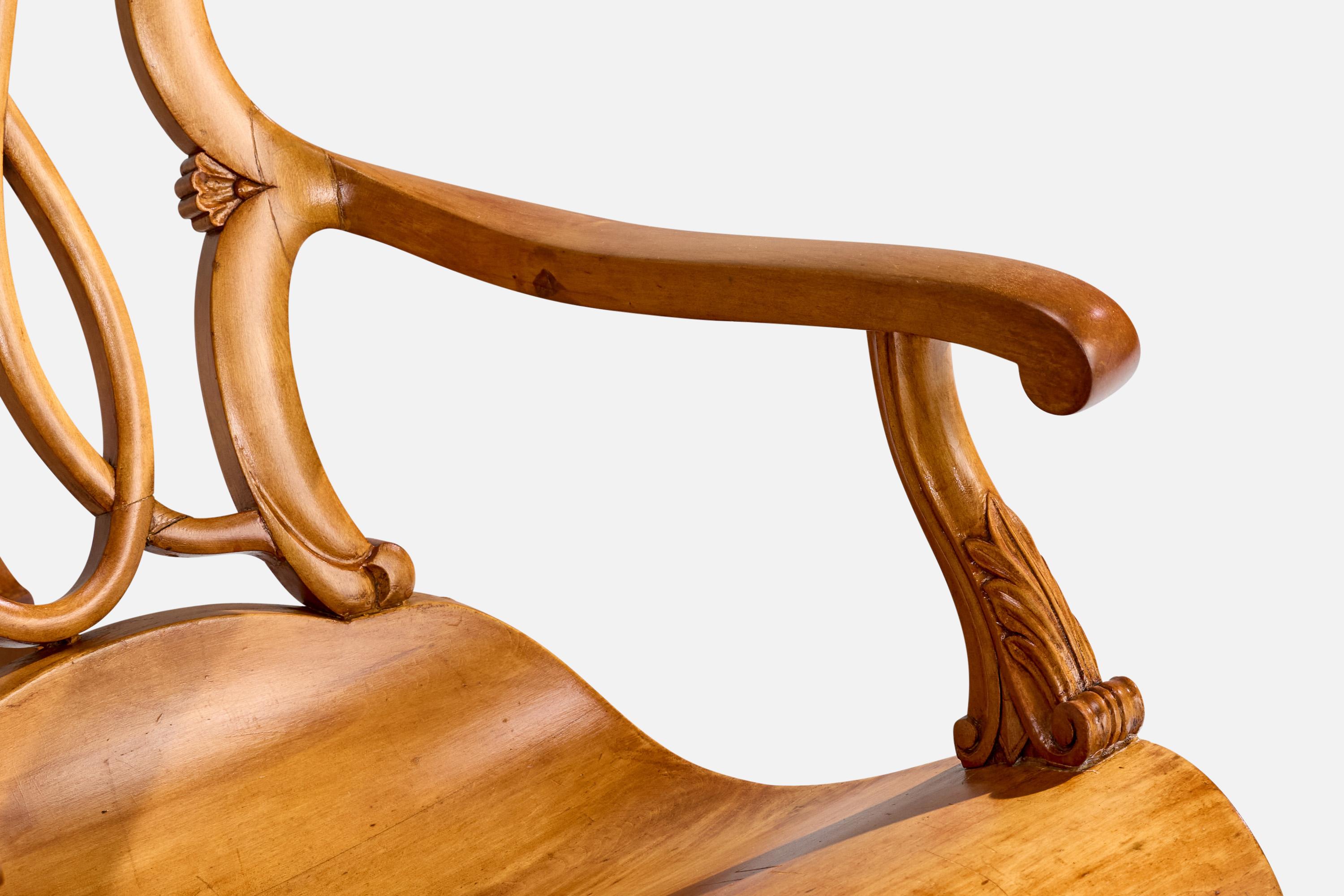 Designer suédois, chaise à bascule, bouleau, Suède, 1900 en vente 2