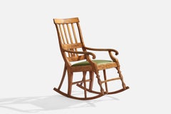 Swedish Designer, Rocking Chair, Oak, Mohair, Sweden, 1910s