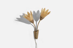 Swedish Designer, Wall Light, Brass, Acrylic, Sweden, c. 1950s