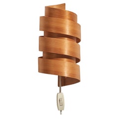 Swedish Designer, Sconce, Pine, Moulded Pine Veneer, Sweden, 1970s