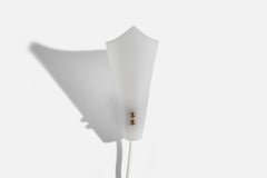 Swedish Designer, Sconces, Brass, Acrylic, Metal, Sweden, 1950s
