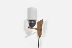 Swedish Designer, Sconces, Brass, Metal, Glass, Sweden, c. 1960s