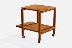Swedish Designer, Serving Cart, Oak, Metal, Sweden, 1930s