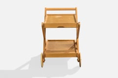 Carrello da portata di design svedese, pino, Svezia, anni '70