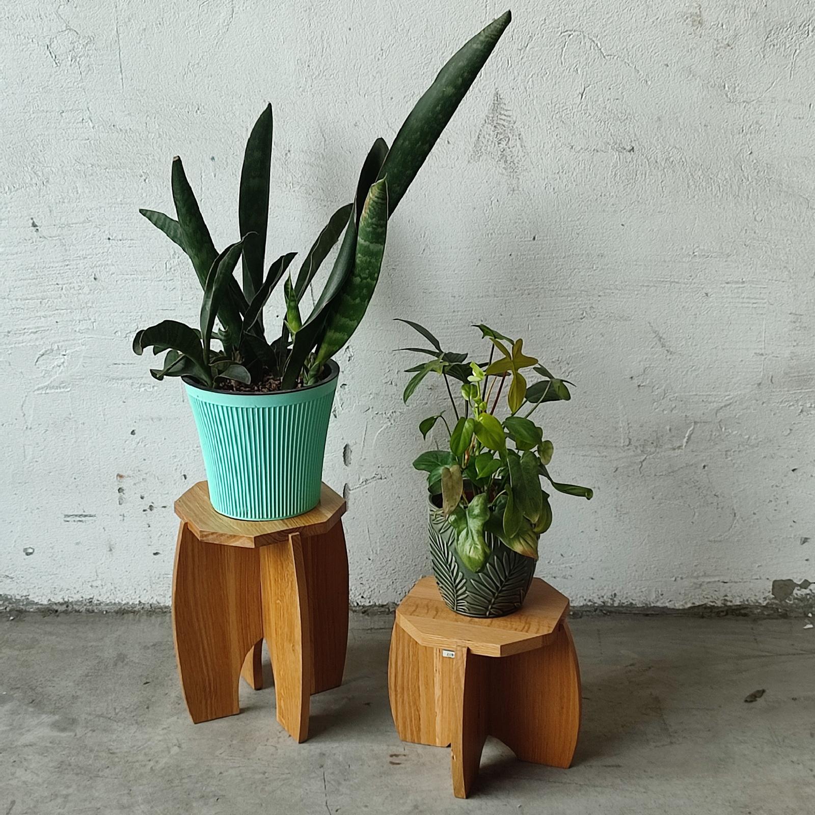 Mid-Century Modern Swedish Designer, Set of Two Stools, Pine, Sweden, 1970s