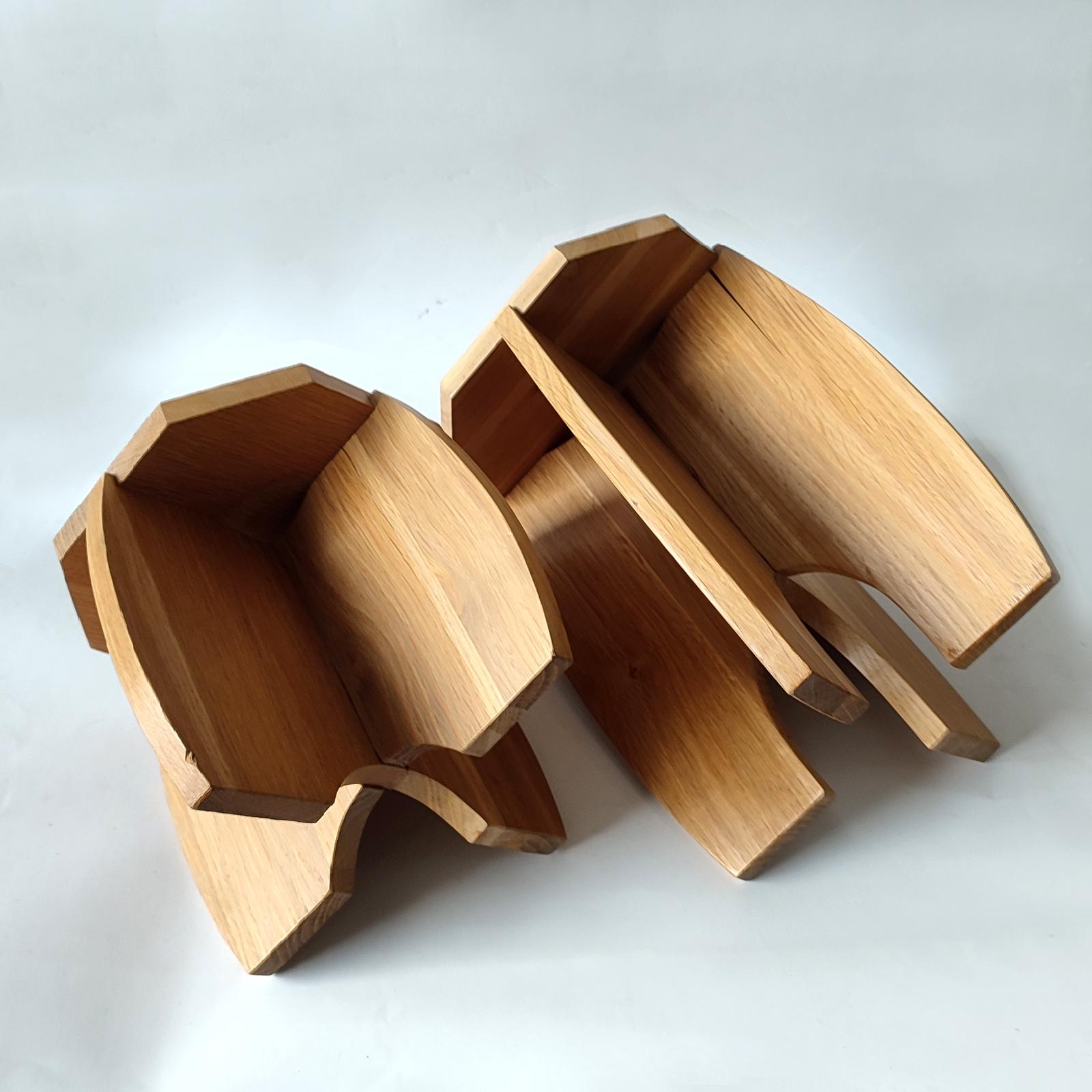 Swedish Designer, Set of Two Stools, Pine, Sweden, 1970s 2