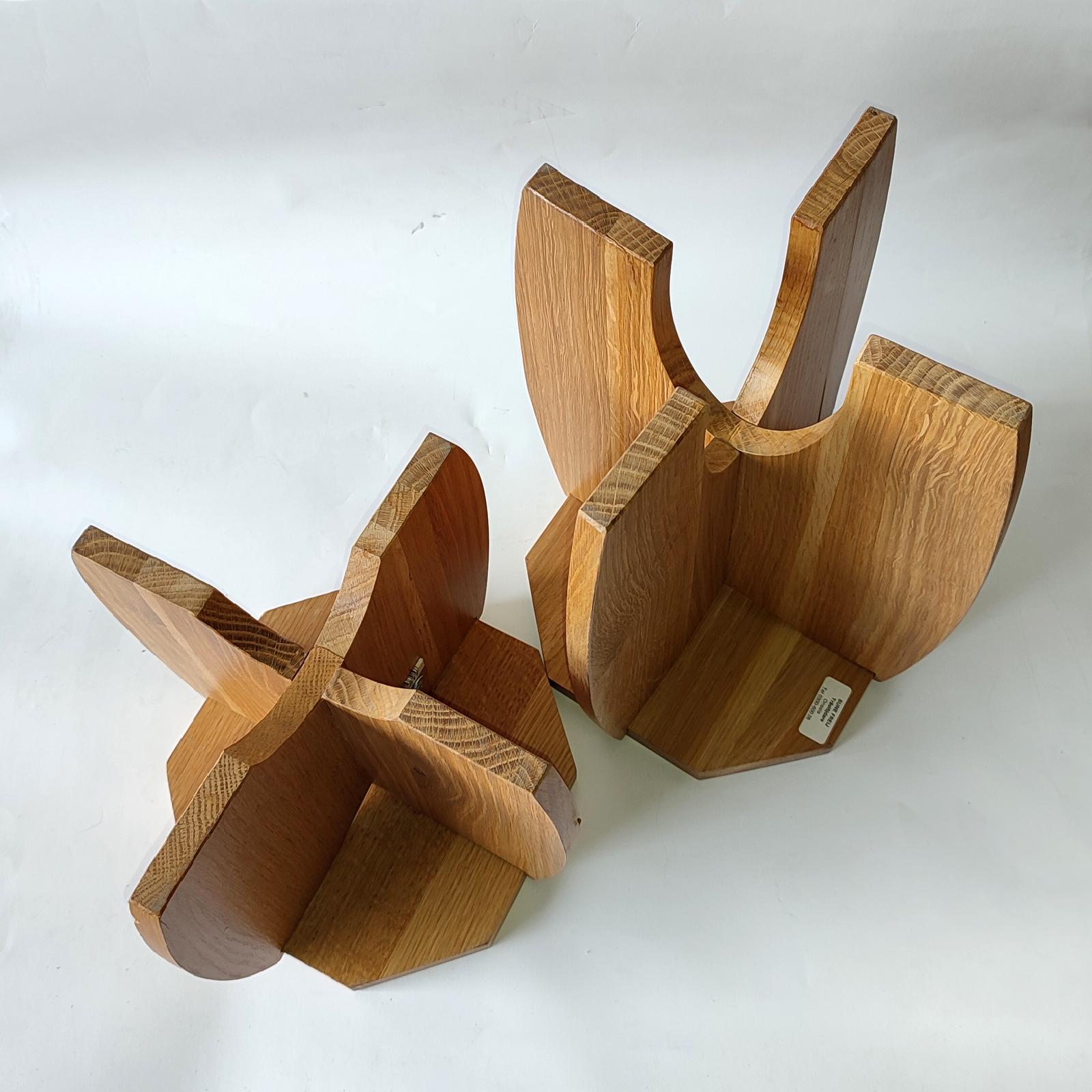 Swedish Designer, Set of Two Stools, Pine, Sweden, 1970s 3
