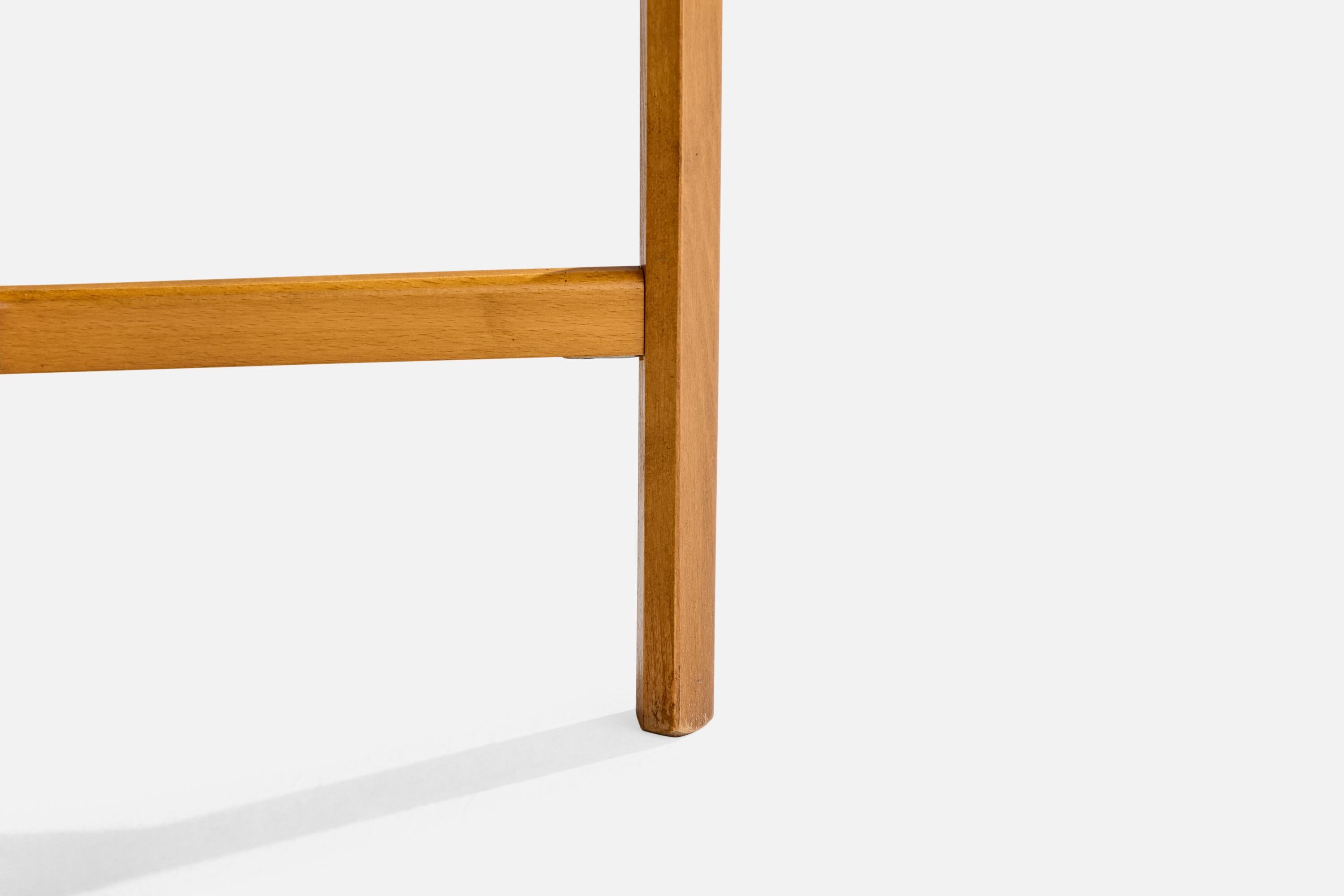 Schwedischer Designer, Nähtisch, Teakholz, Schilf, Schweden, 1950er Jahre im Angebot 6