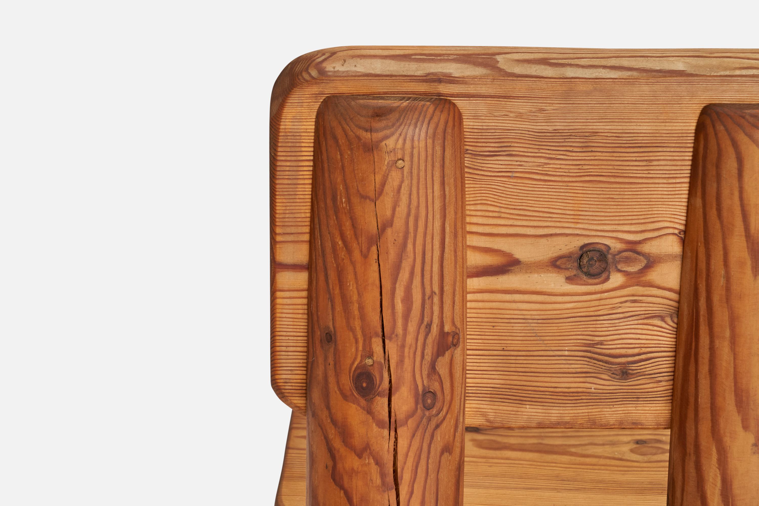 Designer suédois, chaise d'appoint, pin, Suède, années 1950 en vente 4