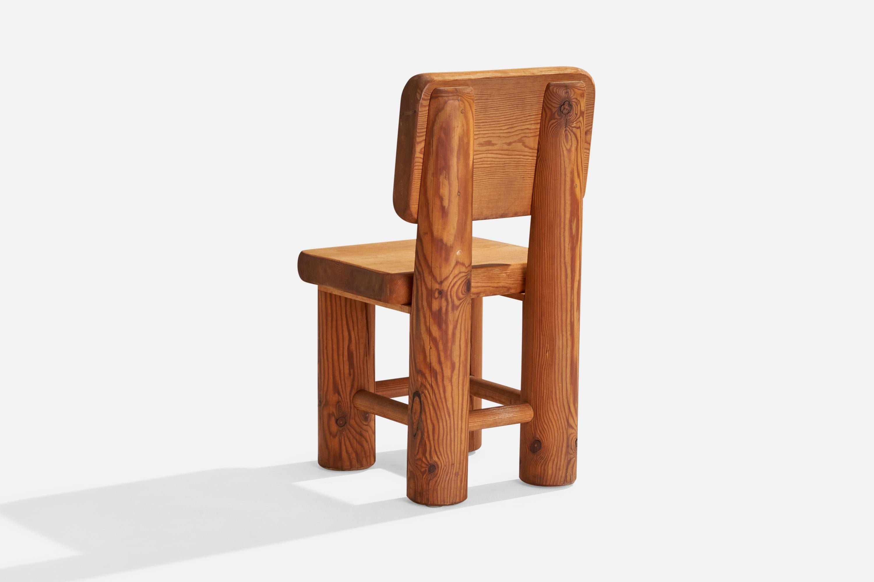 Milieu du XXe siècle Designer suédois, chaise d'appoint, pin, Suède, années 1950 en vente