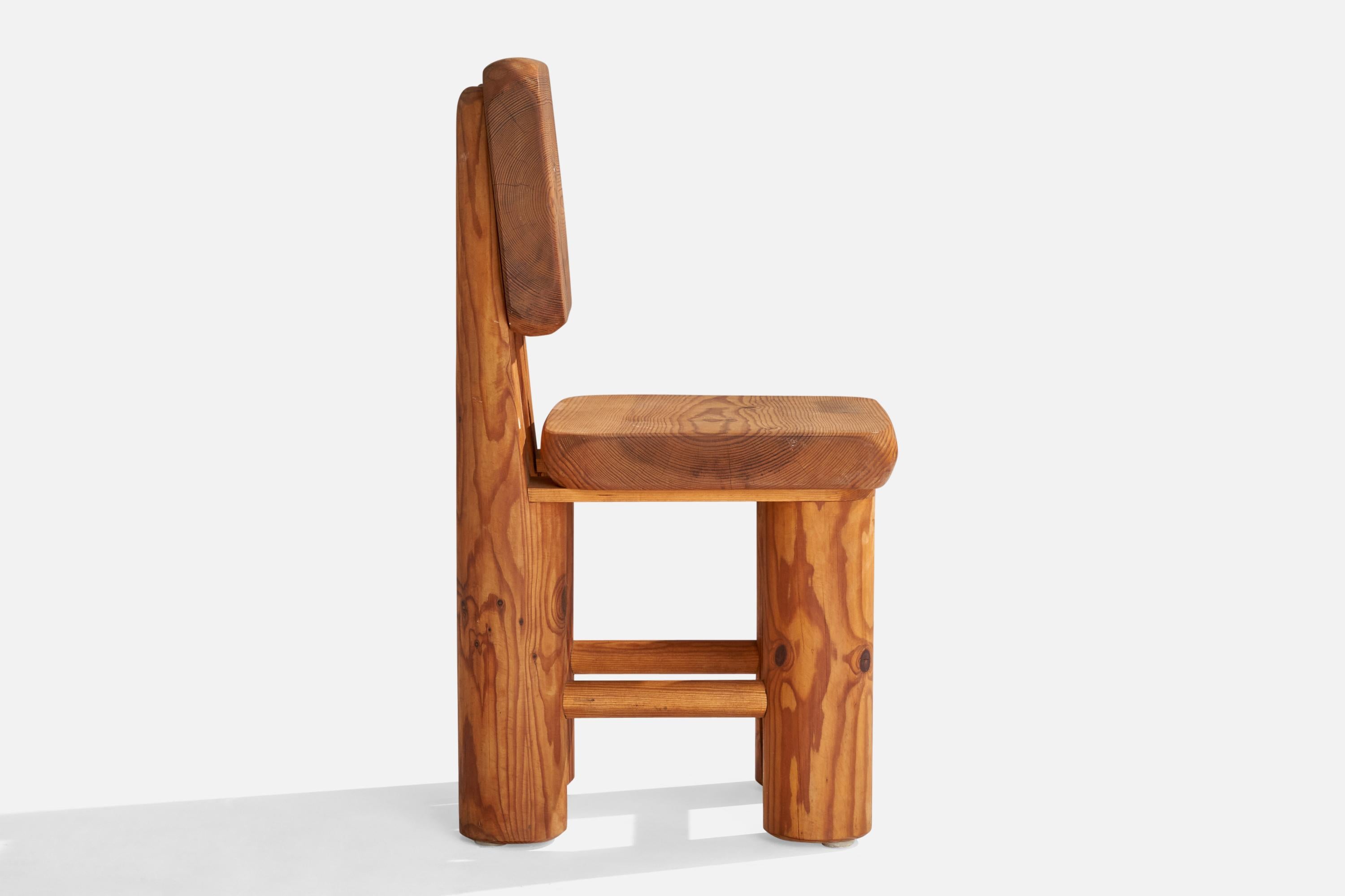 Pin Designer suédois, chaise d'appoint, pin, Suède, années 1950 en vente