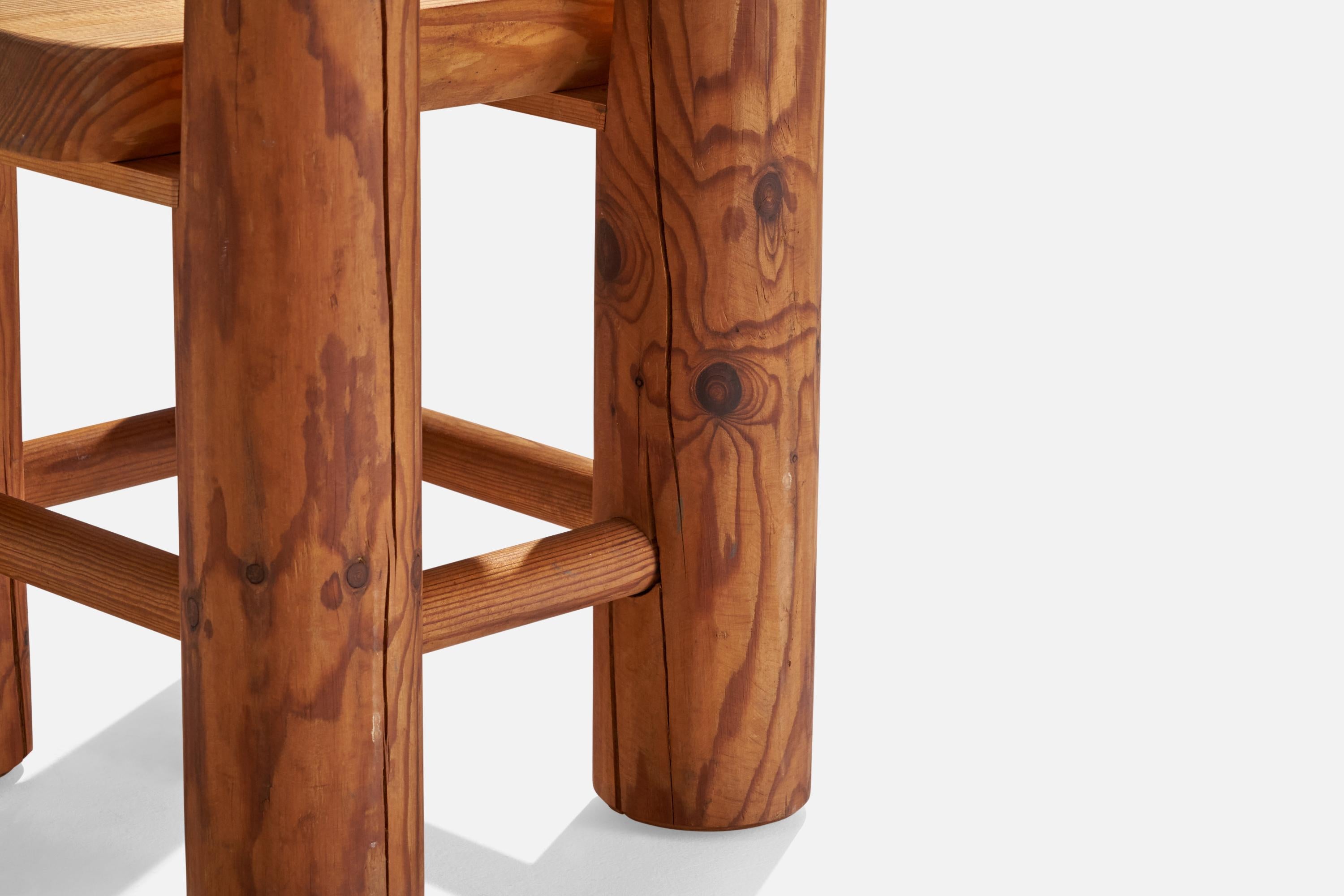 Designer suédois, chaise d'appoint, pin, Suède, années 1950 en vente 2