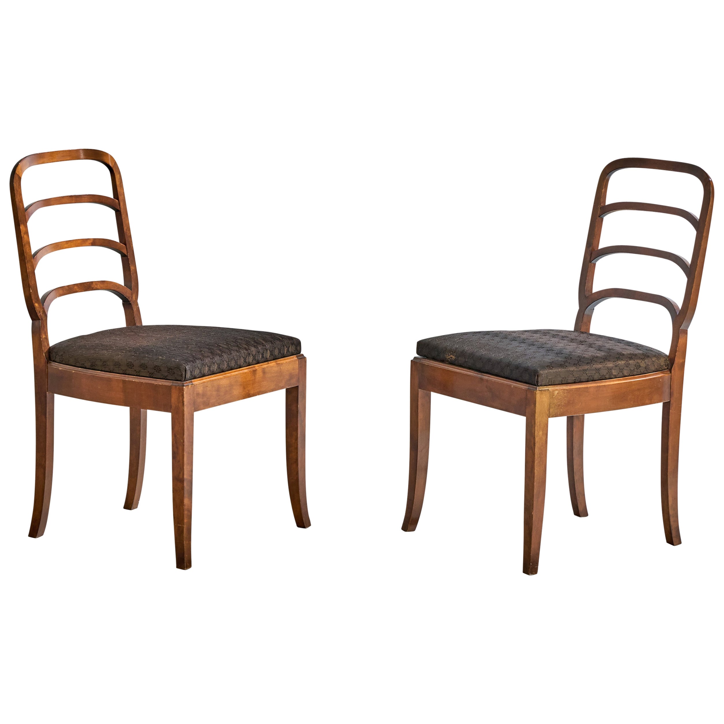 Designer svedese, sedie laterali, betulla, tessuto, Svezia, anni '20
