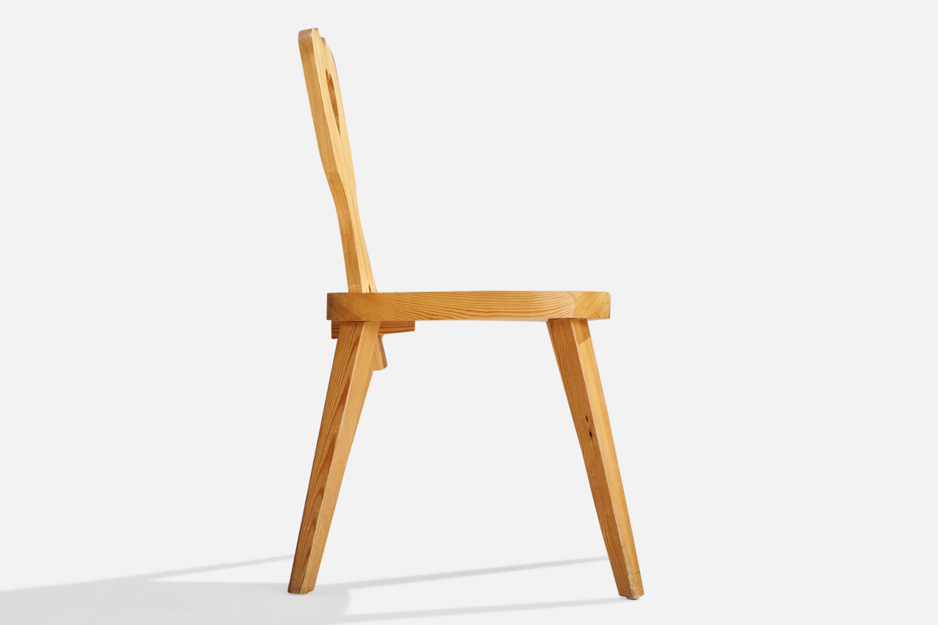Swedish Designer, Side Chairs, Pine, Sweden, 1977 For Sale 5