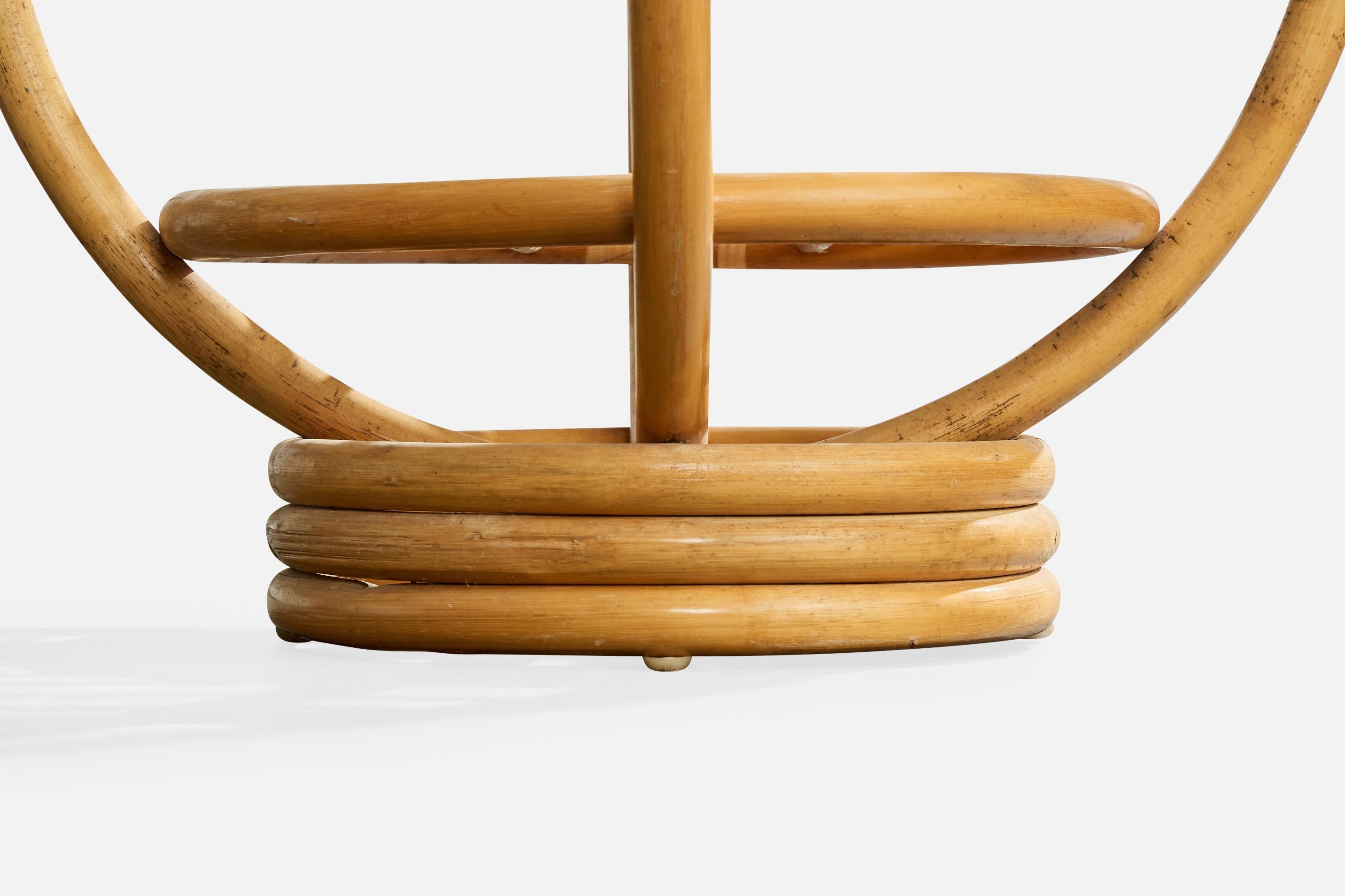 Swedish Designer, Side Table, Bamboo, Glass, Sweden, 1960s en vente 3