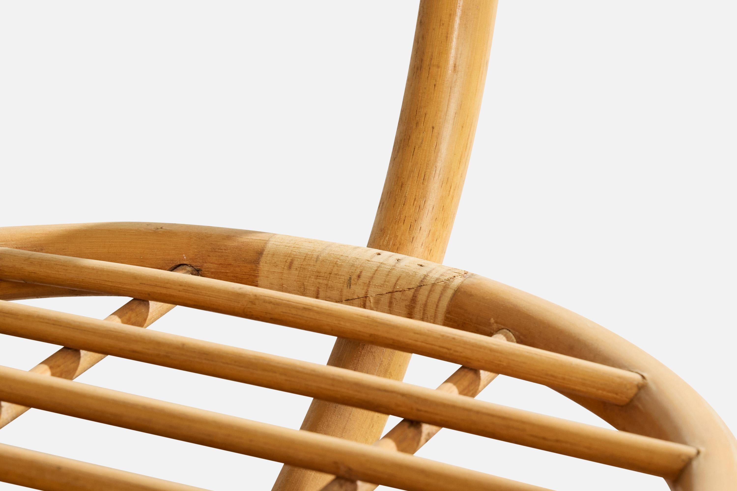 Swedish Designer, Side Table, Bamboo, Glass, Sweden, 1960s en vente 1