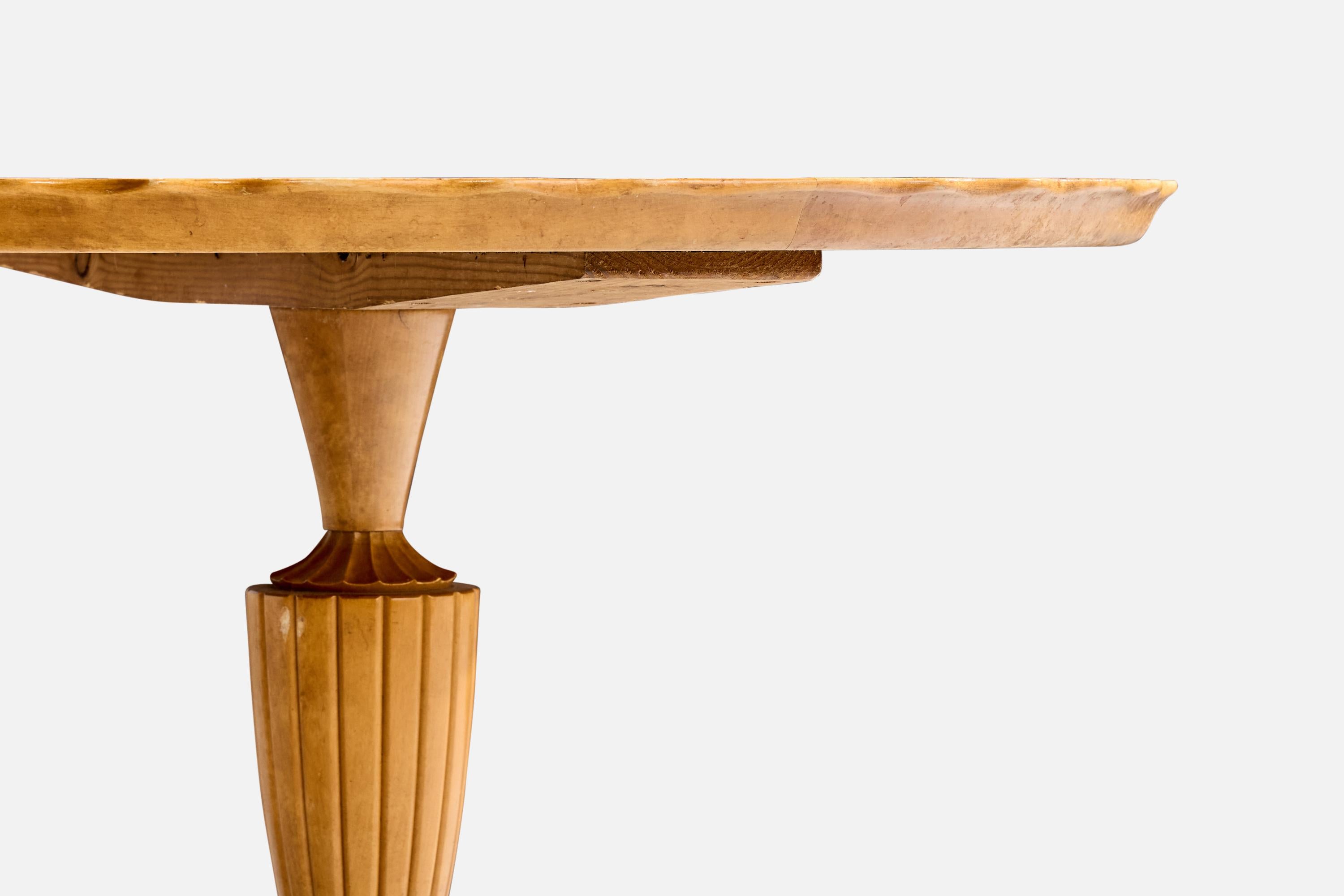 Designer suédois, table d'appoint, bouleau, loupe, Suède, années 1930 Bon état - En vente à High Point, NC