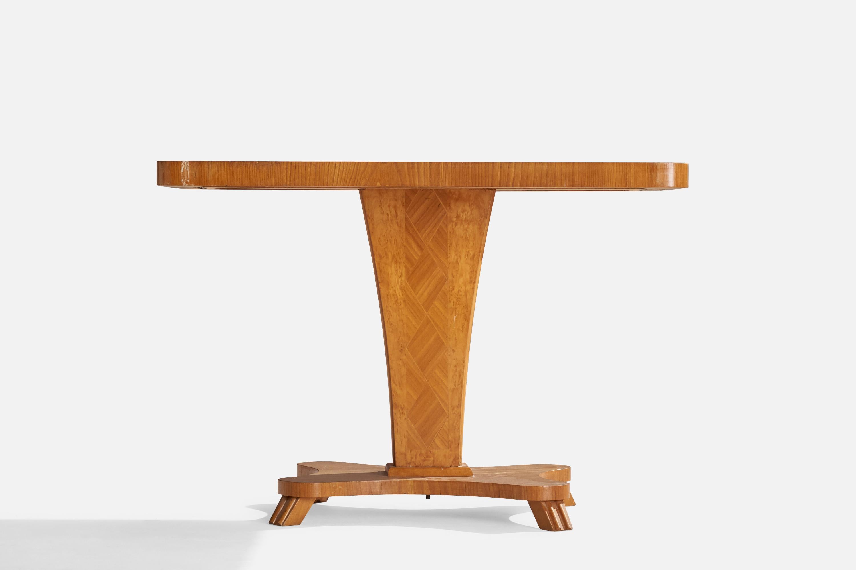 Schwedischer Designer, Beistelltisch, Birke, Ulme, Schweden, 1930er Jahre (Mitte des 20. Jahrhunderts) im Angebot