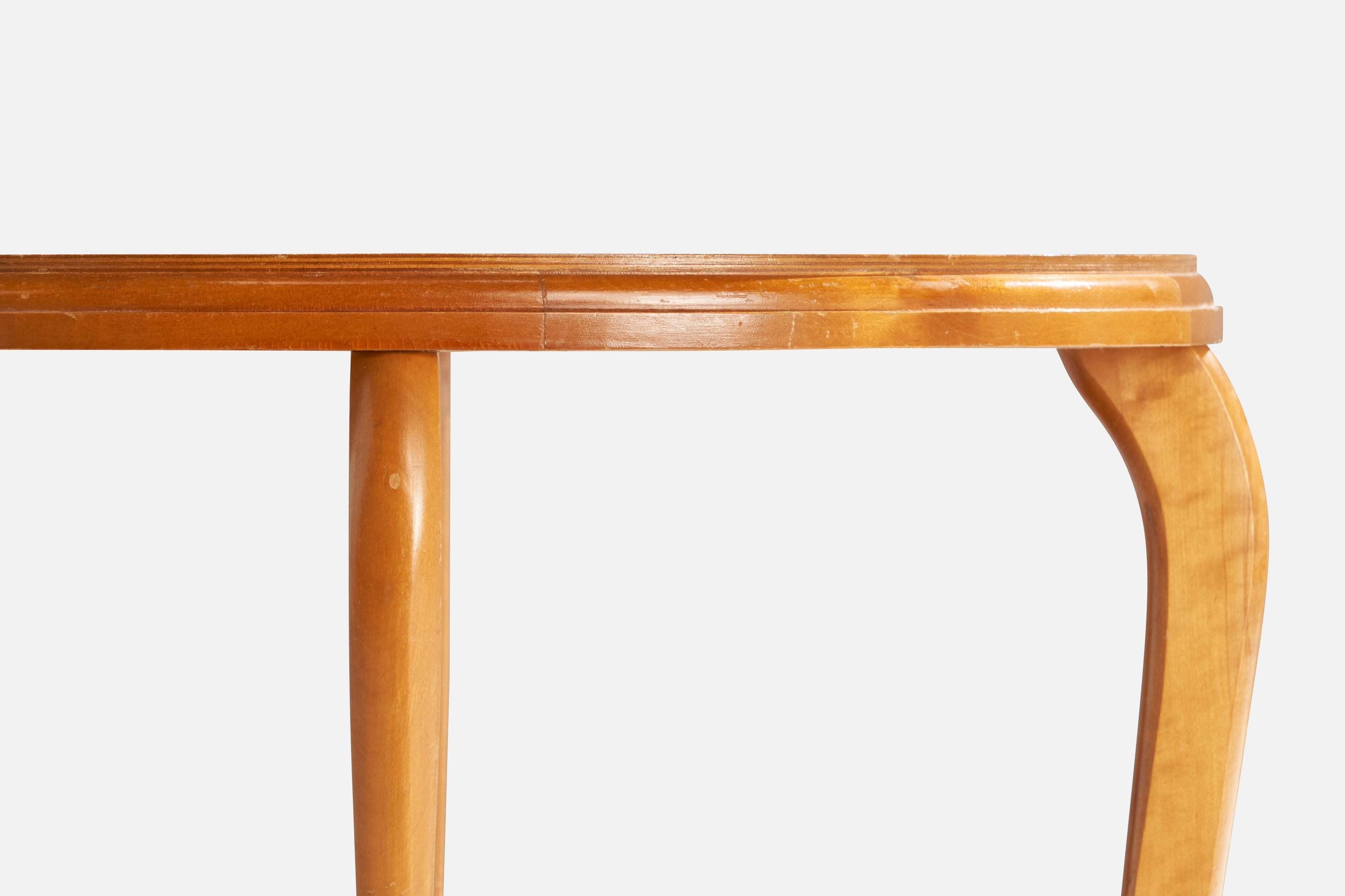 Schwedischer Designer, Beistelltisch, Birke, Ulme, Schweden, 1930er Jahre im Angebot 2