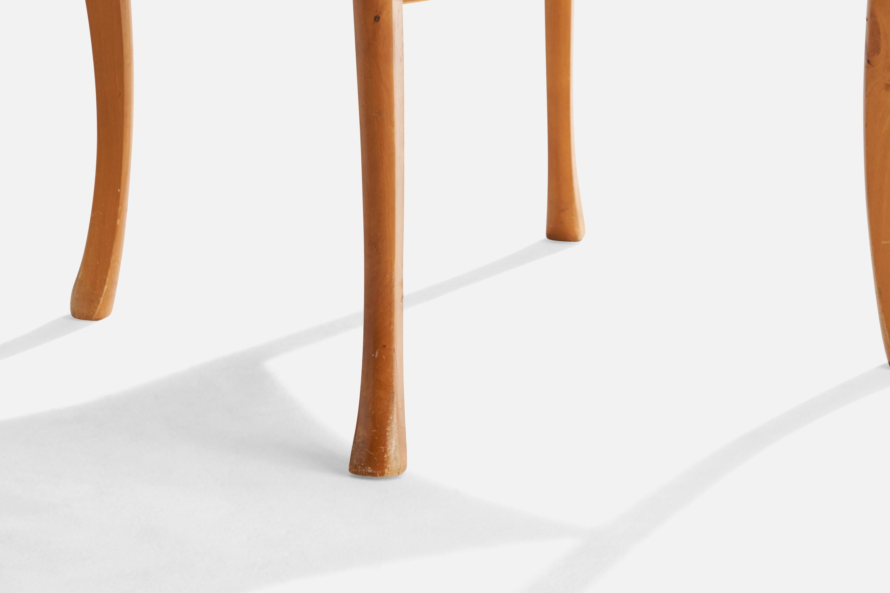 Schwedischer Designer, Beistelltisch, Birke, Ulme, Schweden, 1930er Jahre im Angebot 4