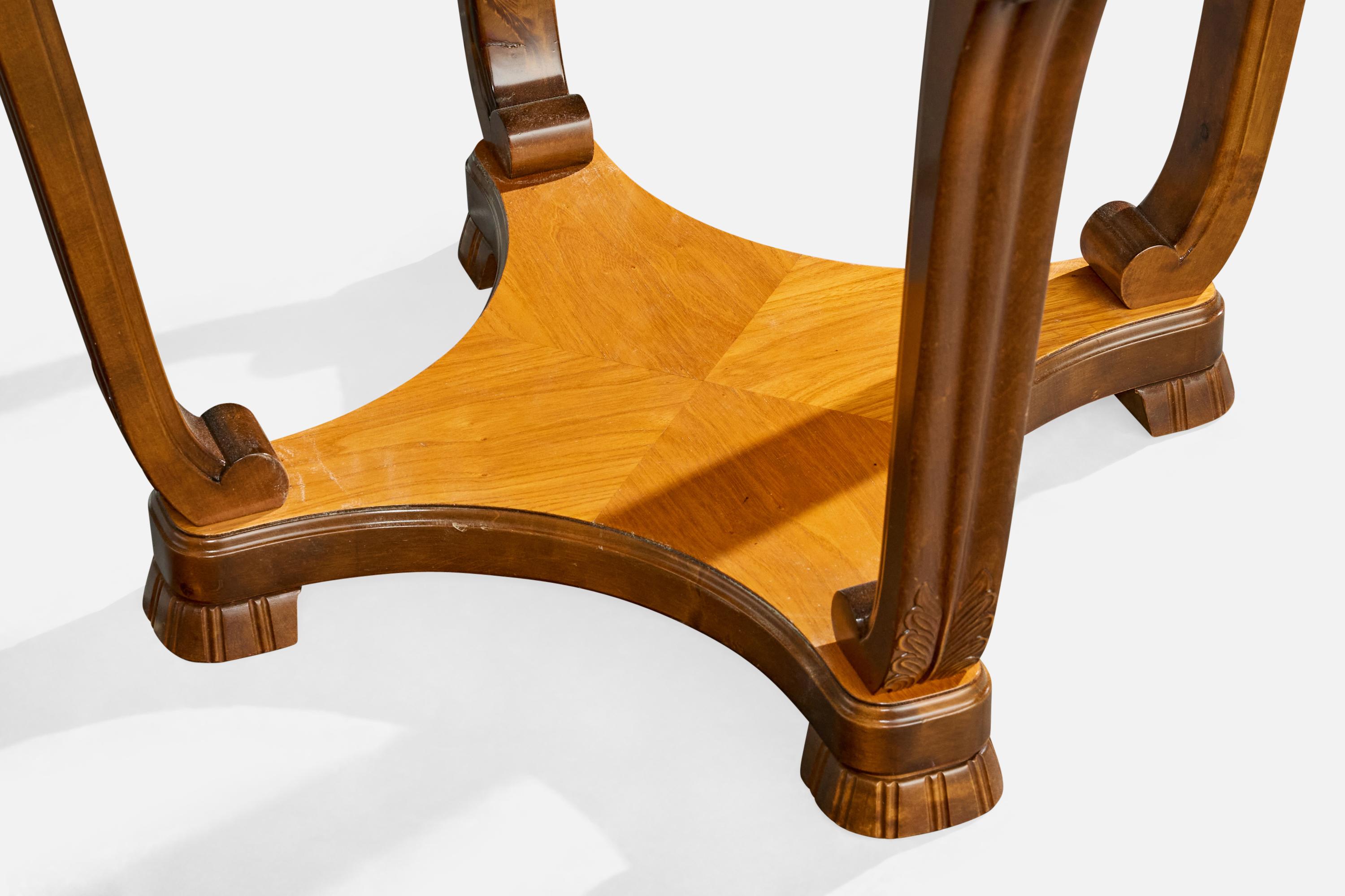 Tavolino di design svedese, betulla, olmo, Svezia, anni '30 in vendita 2