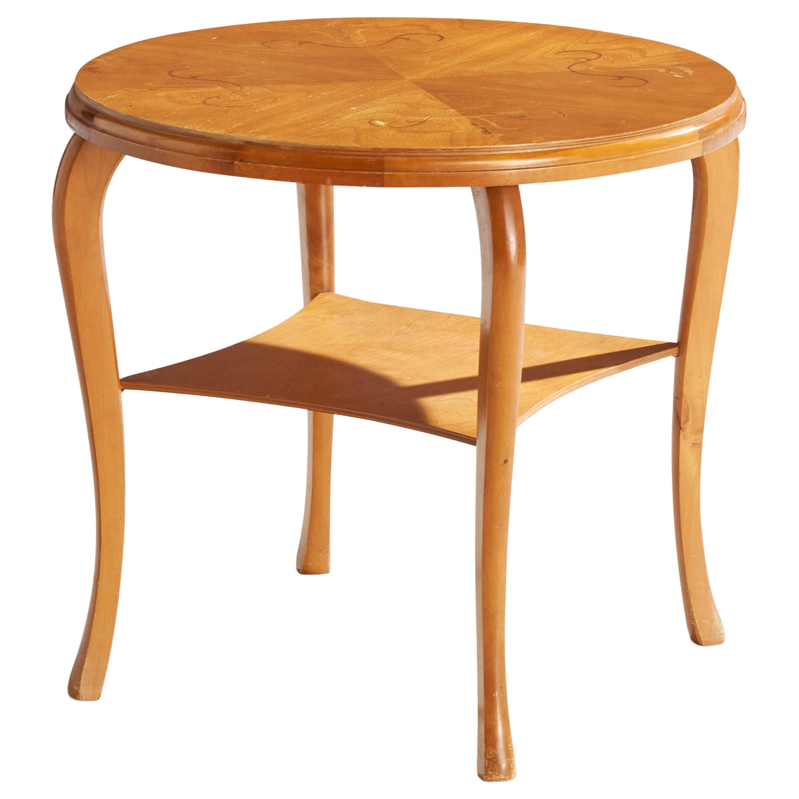 Swedish Designer, Side Table, Birch, Elm, Sweden, 1930s