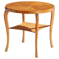 Swedish Designer, Side Table, Birch, Elm, Sweden, 1930s