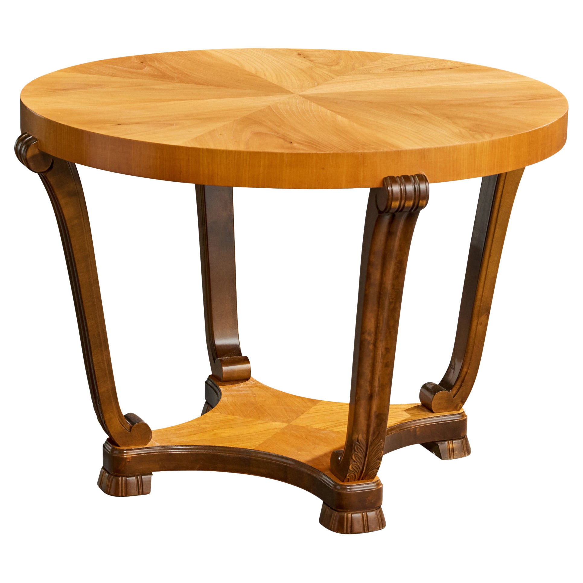 Swedish Designer, Side Table, Birch, Elm, Sweden, 1930s