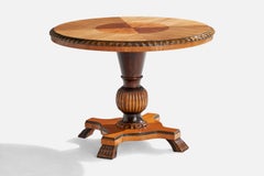 Swedish Designer, Side Table, Birch, Oak, Sweden, 1930s