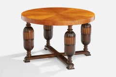 Swedish Designer, Side Table, Birch, Oak Sweden, 1930s