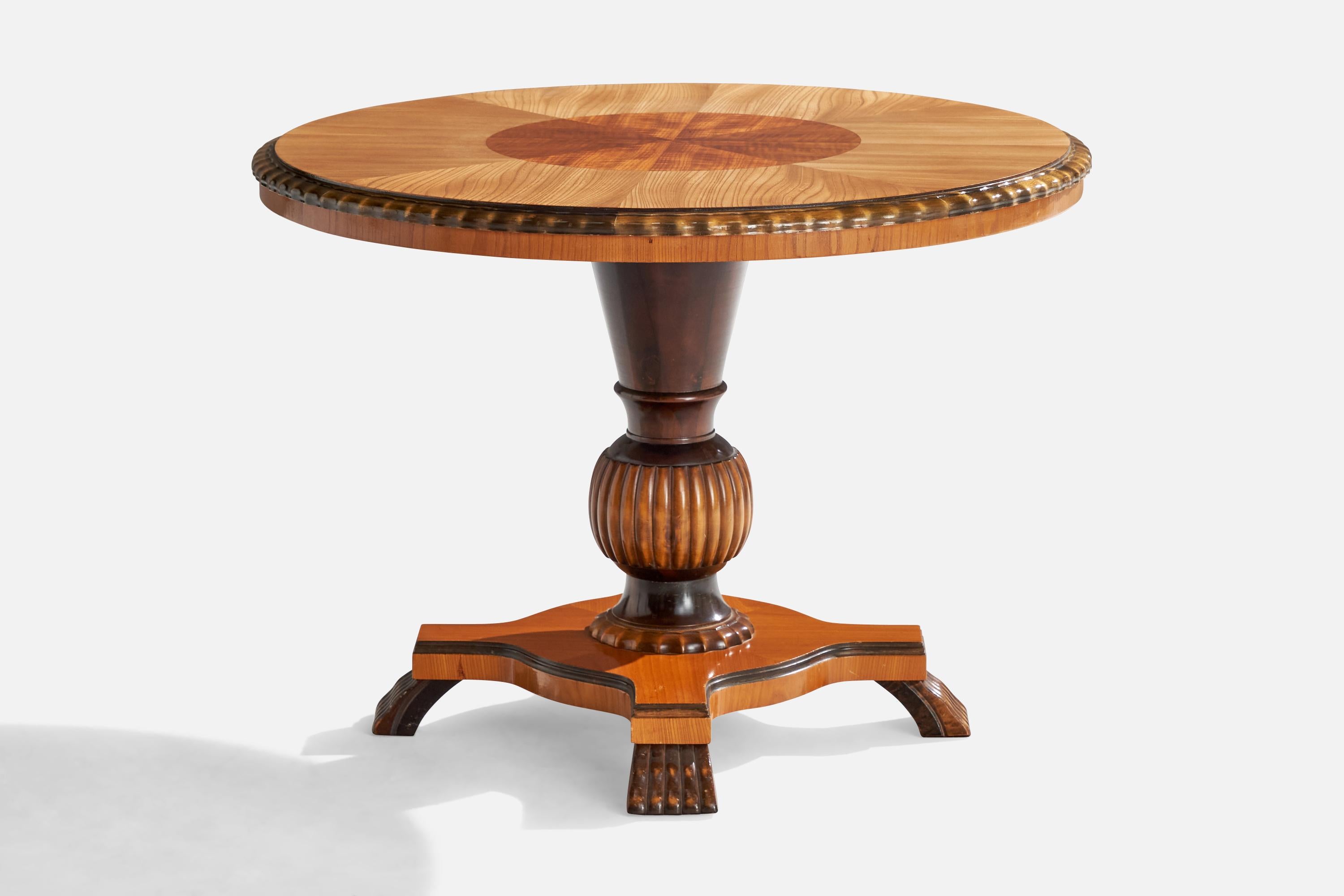 Schwedischer Designer, Beistelltisch, Birke, Eiche, Schweden, 1930er Jahre (Art déco) im Angebot