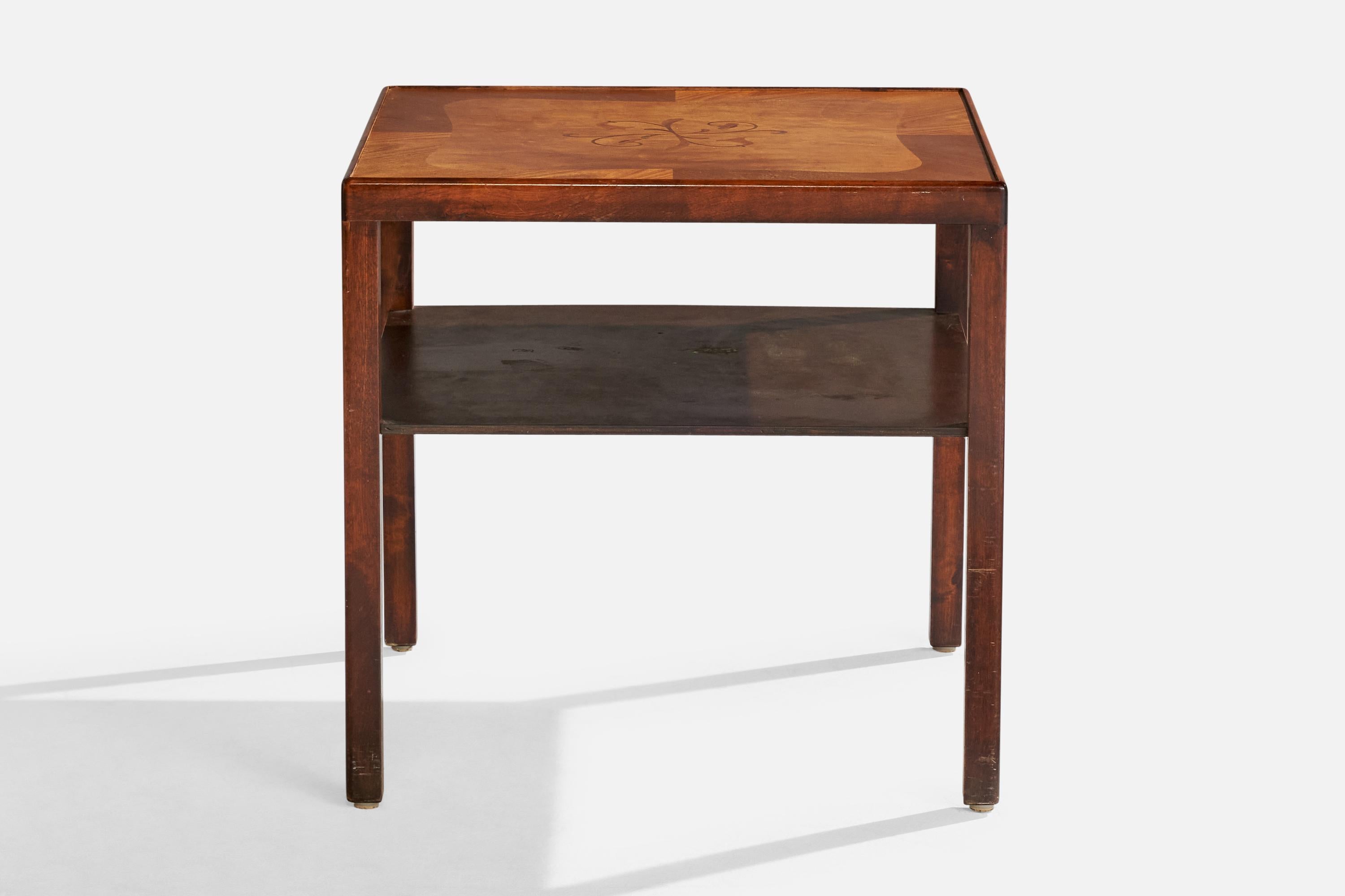 Schwedischer Designer, Beistelltisch, Birke, Eiche, Schweden, 1930er Jahre (Skandinavische Moderne) im Angebot