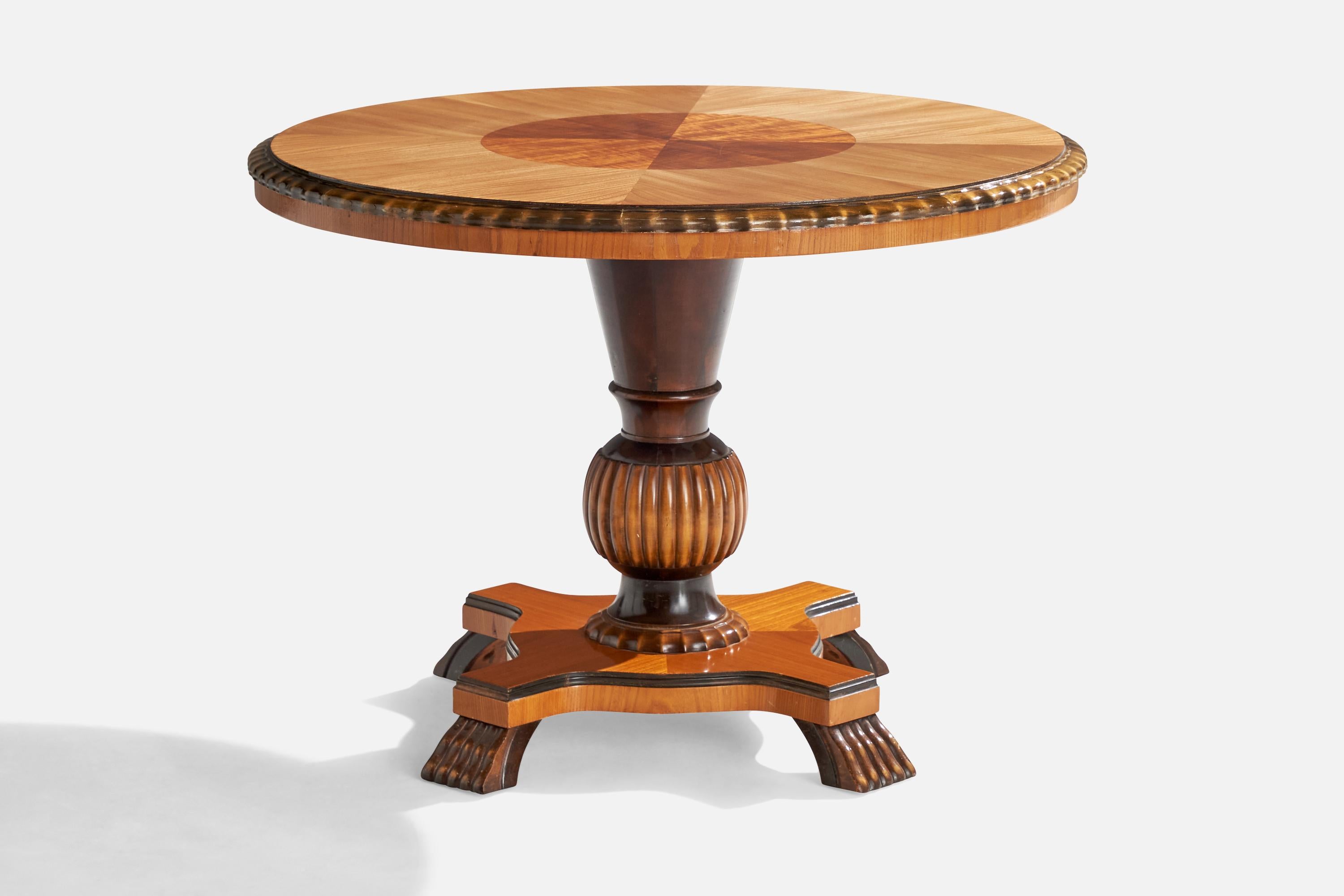 Schwedischer Designer, Beistelltisch, Birke, Eiche, Schweden, 1930er Jahre im Zustand „Gut“ im Angebot in High Point, NC