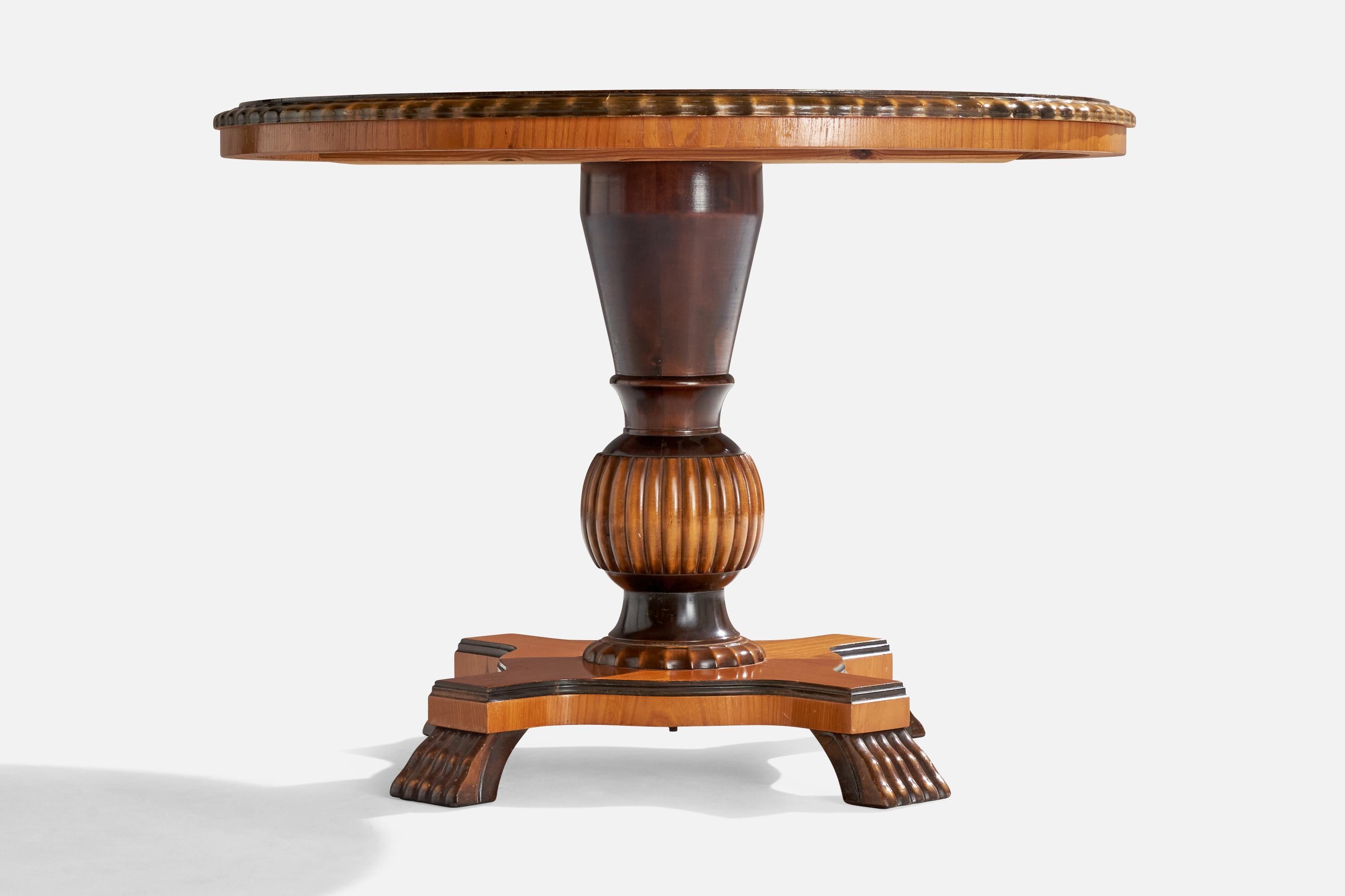 Schwedischer Designer, Beistelltisch, Birke, Eiche, Schweden, 1930er Jahre im Angebot 3